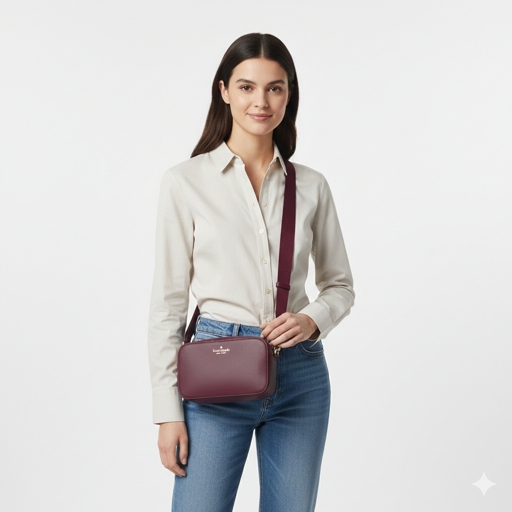 Kate Spade Madison Camera Bag in Blackberry Preserves Burgundy KC584 NWOT